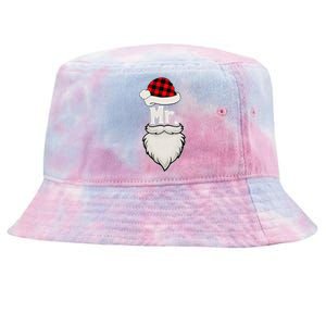 Funny Mr And Mrs Claus Couples Matching Christmas Santa Red Plaid Tie-Dyed Bucket Hat