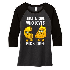 Funny Mac And Cheese Design For Girl Wo Macaroni Cheese Women's Tri-Blend 3/4-Sleeve Raglan Shirt