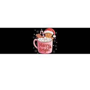 Funny Merry And Bright Christmas Gingerbread Man Hot Cocoa Bumper Sticker