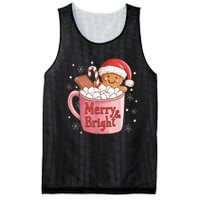 Funny Merry And Bright Christmas Gingerbread Man Hot Cocoa Mesh Reversible Basketball Jersey Tank