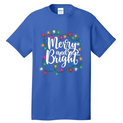 Funny Merry And Bright Christmas Lights Xmas Holiday Gift Tall T-Shirt