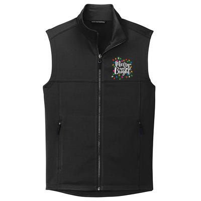 Funny Merry And Bright Christmas Lights Xmas Holiday Gift Collective Smooth Fleece Vest