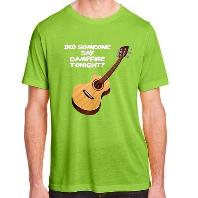 Funny Music Acoustic Guitar Campfire Adult ChromaSoft Performance T-Shirt