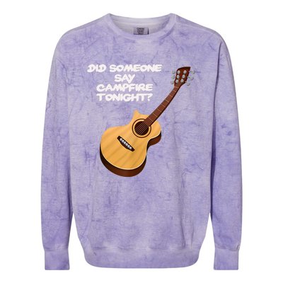 Funny Music Acoustic Guitar Campfire Colorblast Crewneck Sweatshirt