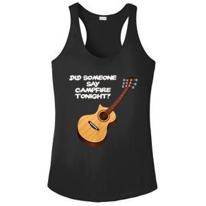 Funny Music Acoustic Guitar Campfire Ladies PosiCharge Competitor Racerback Tank