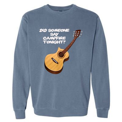 Funny Music Acoustic Guitar Campfire Garment-Dyed Sweatshirt