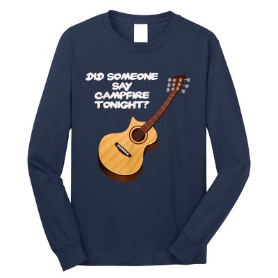 Funny Music Acoustic Guitar Campfire Long Sleeve Shirt