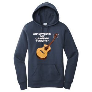 Funny Music Acoustic Guitar Campfire Women's Pullover Hoodie