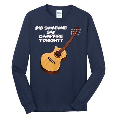 Funny Music Acoustic Guitar Campfire Tall Long Sleeve T-Shirt