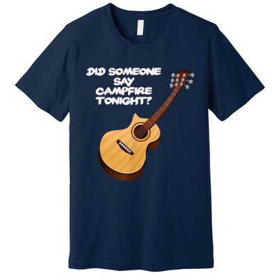 Funny Music Acoustic Guitar Campfire Premium T-Shirt