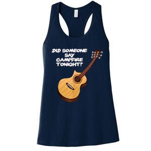 Funny Music Acoustic Guitar Campfire Women's Racerback Tank