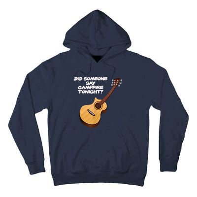 Funny Music Acoustic Guitar Campfire Tall Hoodie