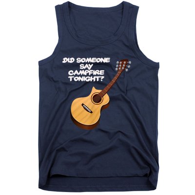 Funny Music Acoustic Guitar Campfire Tank Top