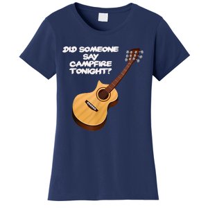 Funny Music Acoustic Guitar Campfire Women's T-Shirt