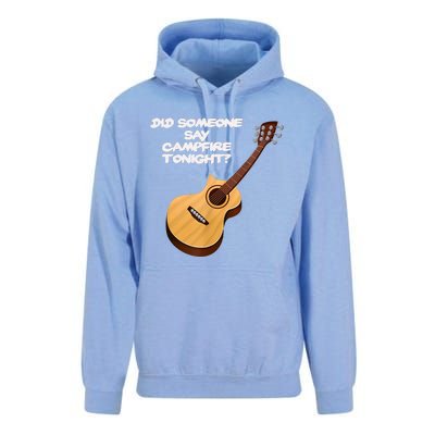 Funny Music Acoustic Guitar Campfire Unisex Surf Hoodie