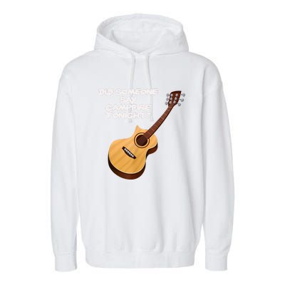 Funny Music Acoustic Guitar Campfire Garment-Dyed Fleece Hoodie