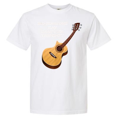 Funny Music Acoustic Guitar Campfire Garment-Dyed Heavyweight T-Shirt