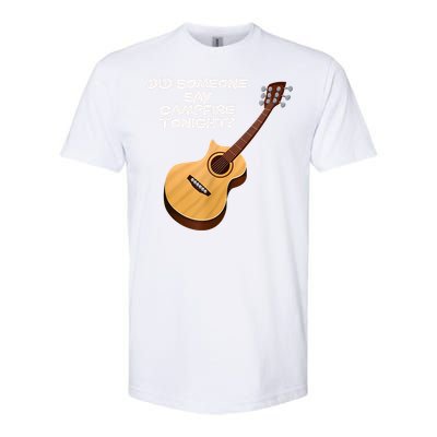 Funny Music Acoustic Guitar Campfire Softstyle CVC T-Shirt