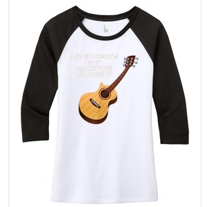 Funny Music Acoustic Guitar Campfire Women's Tri-Blend 3/4-Sleeve Raglan Shirt