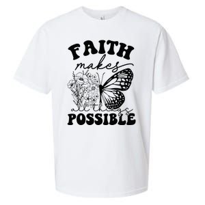 Faith Makes All Things Possible Jesus lover Christian ideas Sueded Cloud Jersey T-Shirt