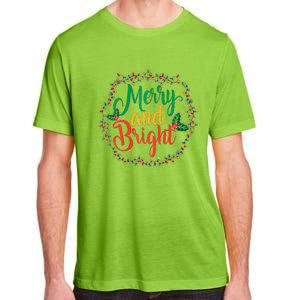 Funny Merry And Bright Christmas Lights Family Xmas Holidays Premium Adult ChromaSoft Performance T-Shirt