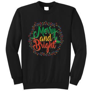 Funny Merry And Bright Christmas Lights Family Xmas Holidays Premium Sweatshirt