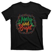 Funny Merry And Bright Christmas Lights Family Xmas Holidays Premium T-Shirt