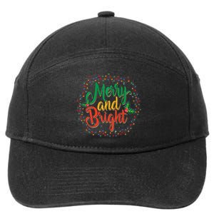 Funny Merry And Bright Christmas Lights Family Xmas Holidays Premium 7-Panel Snapback Hat