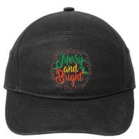 Funny Merry And Bright Christmas Lights Family Xmas Holidays Premium 7-Panel Snapback Hat