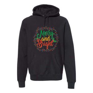 Funny Merry And Bright Christmas Lights Family Xmas Holidays Premium Premium Hoodie