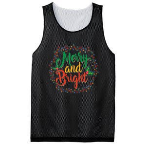 Funny Merry And Bright Christmas Lights Family Xmas Holidays Premium Mesh Reversible Basketball Jersey Tank