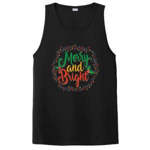 Funny Merry And Bright Christmas Lights Family Xmas Holidays Premium PosiCharge Competitor Tank