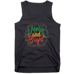 Funny Merry And Bright Christmas Lights Family Xmas Holidays Premium Tank Top