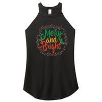 Funny Merry And Bright Christmas Lights Family Xmas Holidays Premium Women's Perfect Tri Rocker Tank