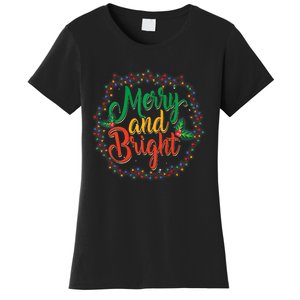 Funny Merry And Bright Christmas Lights Family Xmas Holidays Premium Women's T-Shirt