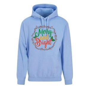 Funny Merry And Bright Christmas Lights Family Xmas Holidays Premium Unisex Surf Hoodie