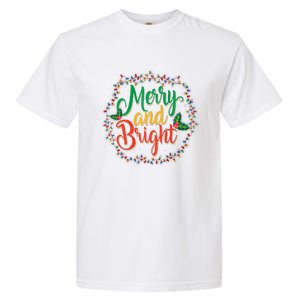 Funny Merry And Bright Christmas Lights Family Xmas Holidays Premium Garment-Dyed Heavyweight T-Shirt