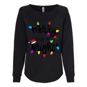 Funny Merry And Bright Christmas Lights Gift Womens California Wash Sweatshirt