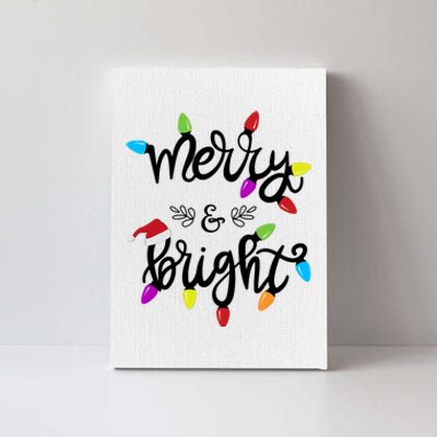 Funny Merry And Bright Christmas Lights Gift Canvas