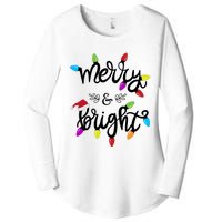 Funny Merry And Bright Christmas Lights Gift Women's Perfect Tri Tunic Long Sleeve Shirt