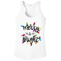 Funny Merry And Bright Christmas Lights Gift Ladies PosiCharge Competitor Racerback Tank