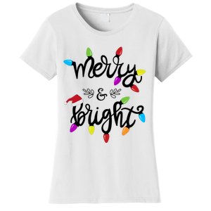 Funny Merry And Bright Christmas Lights Gift Women's T-Shirt