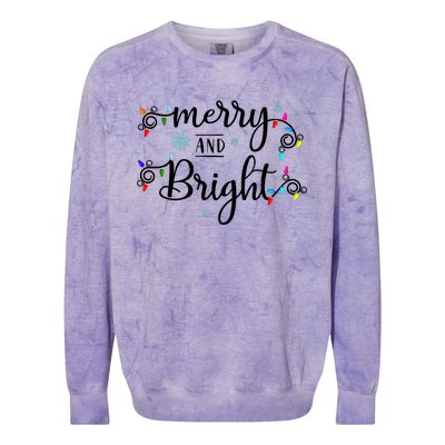 Funny Merry And Bright Christmas Lights Colorblast Crewneck Sweatshirt