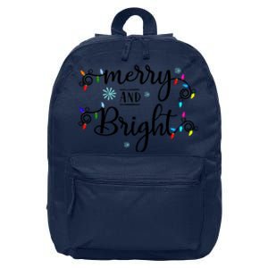 Funny Merry And Bright Christmas Lights 16 in Basic Backpack