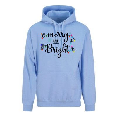 Funny Merry And Bright Christmas Lights Unisex Surf Hoodie