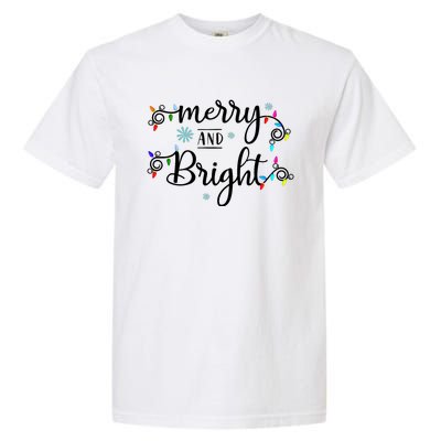 Funny Merry And Bright Christmas Lights Garment-Dyed Heavyweight T-Shirt