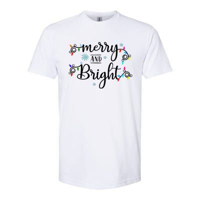 Funny Merry And Bright Christmas Lights Softstyle CVC T-Shirt