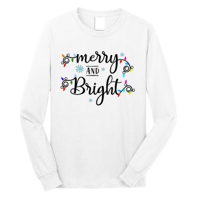 Funny Merry And Bright Christmas Lights Long Sleeve Shirt