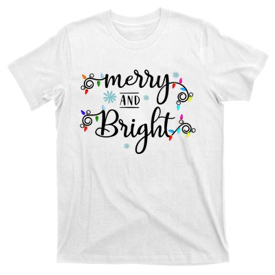 Funny Merry And Bright Christmas Lights T-Shirt