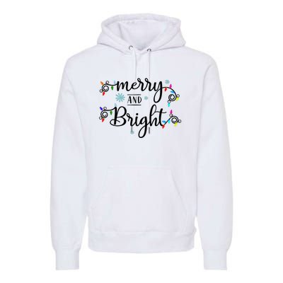 Funny Merry And Bright Christmas Lights Premium Hoodie